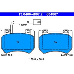 Jeu de plaquettes de frein ATE 13.0460-4867.2 pour ALFA ROMEO 159, BRERA, SPIDER
