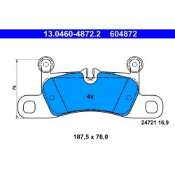 Brake Pad Set ATE 13.0460-4872.2 OE Ref 95835293950
