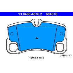 Jeu de plaquettes de frein ATE 13.0460-4876.2 pour PORSCHE 911 OE 99735294904