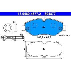 Brake Pad Set ATE 13.0460-4877.2 OE Ref 068006732AB