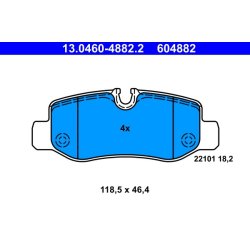 Brake Pad Set ATE 13.0460-4882.2 OE Ref A4474200120