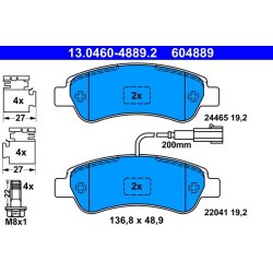 Brake Pad Set ATE 13.0460-4889.2 OE Ref 1614412180
