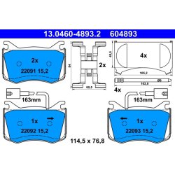 Jeu de plaquettes de frein ATE 13.0460-4893.2 pour ALFA ROMEO GIULIA OE 77367676