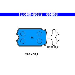 Plaquettes de frein ATE 13.0460-4906.2 pour CITROËN 2, DYANE OE 75516219