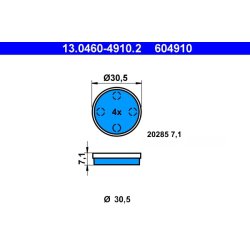 Jeu de plaquettes de frein ATE 13.0460-4910.2 pour CITROËN 2 OE 425159