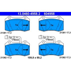 Jeu de plaquettes de frein ATE 13.0460-4958.2 pour LANCIA DELTA OE 5892740