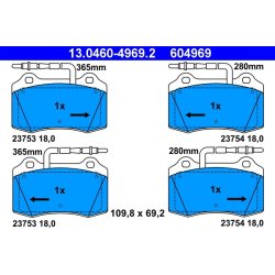 Jeu de plaquettes de frein ATE 13.0460-4969.2 pour PEUGEOT 406 OE 425182