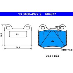 Jeu de plaquettes de frein ATE 13.0460-4977.2 pour MERCEDES CLASSE M OE 1634200720