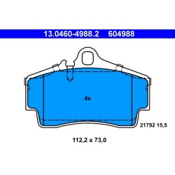 Brake Pad Set ATE 13.0460-4988.2 OE Ref 99635293900