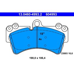 Brake Pad Set ATE 13.0460-4993.2 OE Ref 95535193912