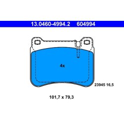 Jeu de plaquettes de frein ATE 13.0460-4994.2 pour MERCEDES OE 0044205120