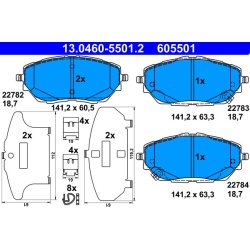 Brake Pad Set ATE 13.0460-5501.2 OE Ref 04465F4010