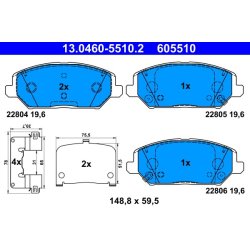 Brake Pad Set ATE 13.0460-5510.2 OE Ref 58101G4A10