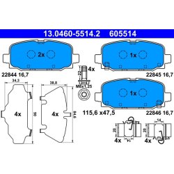Brake Pad Set ATE 13.0460-5514.2 OE Ref K68353597AC