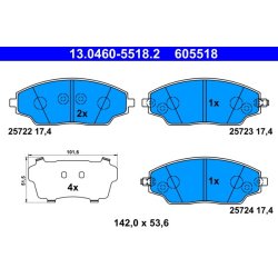 Jeu de plaquettes de frein ATE 13.0460-5518.2 pour CHEVROLET AVEO, COBALT