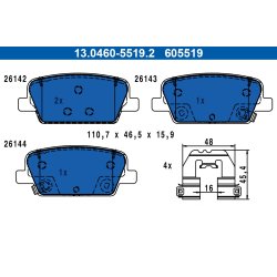 Brake Pad Set ATE 13.0460-5519.2 OE Ref 58302S1A50