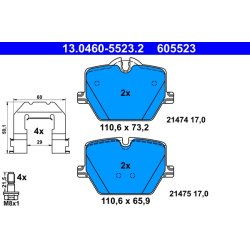 Brake Pad Set ATE 13.0460-5523.2 OE Ref 04466WAA03