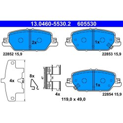 Jeu de plaquettes de frein ATE 13.0460-5530.2 pour HONDA CR-V OE 43022-TNY-E00