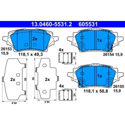 Brake Pad Set ATE 13.0460-5531.2 OE Ref 04466F4010