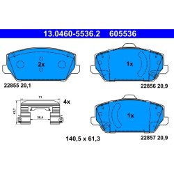 Brake Pad Set ATE 13.0460-5536.2 OE Ref 58101S0A00