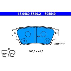Brake Pad Set ATE 13.0460-5540.2 OE Ref 4605B562