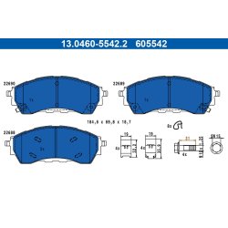 Brake Pad Set ATE 13.0460-5542.2 OE Ref JB3C2001AC