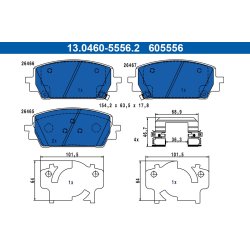 Brake Pad Set ATE 13.0460-5556.2 OE Ref 58101P2A80