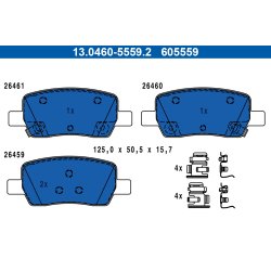 Brake Pad Set ATE 13.0460-5559.2 OE Ref 58302P2A51