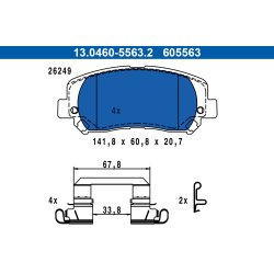 Jeu de plaquettes de frein ATE 13.0460-5563.2 pour JEEP CHEROKEE OE K68225170AD