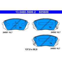 Brake Pad Set ATE 13.0460-5600.2 OE Ref 581012YA50
