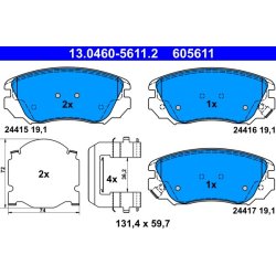 Brake Pad Set ATE 13.0460-5611.2 OE Ref 13237750