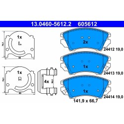Brake Pad Set ATE 13.0460-5612.2 OE Ref 13237751