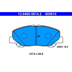 Brake Pad Set ATE 13.0460-5614.2 OE Ref 0446528520