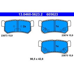 Plaquettes de frein ATE 13.0460-5623.2 pour DAEWOO, GM KOREA, SSANGYONG
