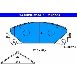 Brake Pad Set ATE 13.0460-5634.2 OE Ref 0446548150