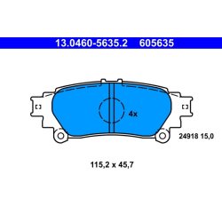 Brake Pad Set ATE 13.0460-5635.2 OE Ref 0446648130