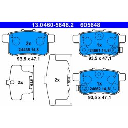 Brake Pad Set ATE 13.0460-5648.2 OE Ref 43022TL1G02