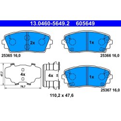 Brake Pad Set ATE 13.0460-5649.2 OE Ref 581011YA35