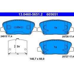 Brake Pad Set ATE 13.0460-5651.2 OE Ref 58101A6A20