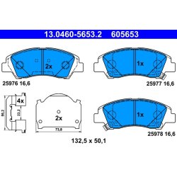 Plaquettes de frein ATE 13.0460-5653.2 pour HYUNDAI i10