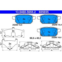 Brake Pad Set ATE 13.0460-5655.2 OE Ref 5580061M00