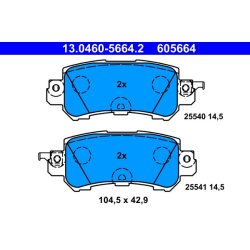 Brake Pad Set ATE 13.0460-5664.2 OE Ref K0Y12648ZC