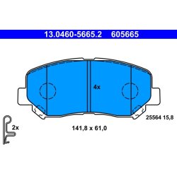 Brake Pad Set ATE 13.0460-5665.2 OE Ref K0Y13323Z
