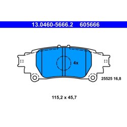 Brake Pad Set ATE 13.0460-5666.2 OE Ref 0446630280