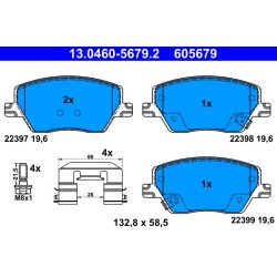 Brake Pad Set ATE 13.0460-5679.2 OE Ref 77367910