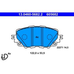 Brake Pad Set ATE 13.0460-5682.2 OE Ref N2Y33328ZD