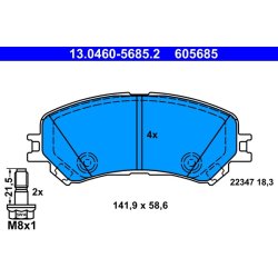Brake Pad Set ATE 13.0460-5685.2 OE Ref 7711946205