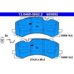 Brake Pad Set ATE 13.0460-5692.2 OE Ref 4M0698151AH
