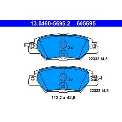 Brake Pad Set ATE 13.0460-5695.2 OE Ref KAY02648Z