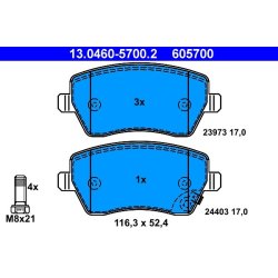 Brake Pad Set ATE 13.0460-5700.2 OE Ref 4711040